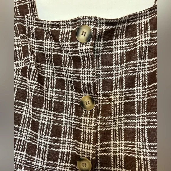 Altar’d State Brown Plaid Mini Dress‎ Size Large - Picture 5 of 8